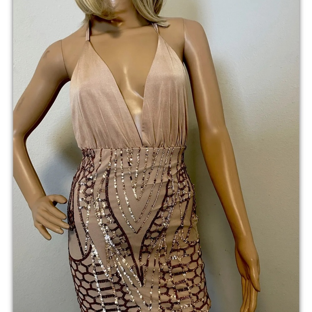 Angel & Brinks Rose gold sequins dress Size XS RRP -95$ #3